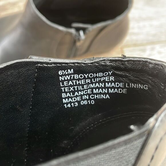 Nine West Women's Black Leather Ankle Booties 6.5 - Picture 5 of 6